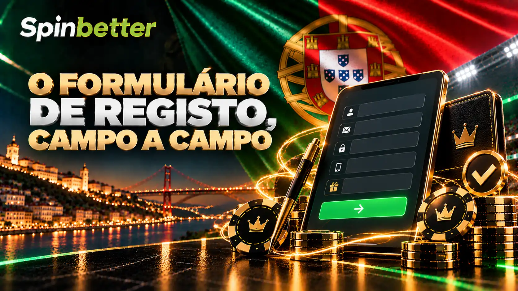 Registo e SpinBetter sign up em quatro passos